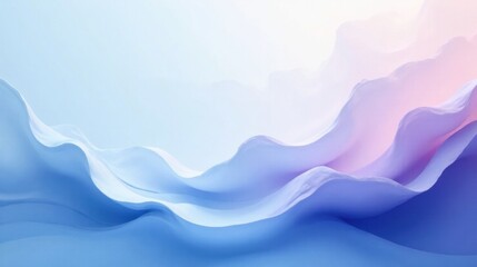 Fototapeta premium Serene Abstract Landscape of Gentle Undulating Hues in Pastel Blue and Lavender