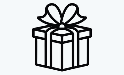Gift box silhouette, christmas present icon, vector illustration