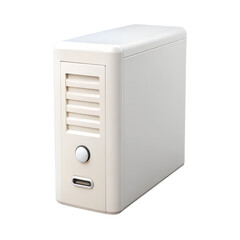 White System unit of a computer icon. 3d rendering isolated on white background. Cartoon plastic style icon