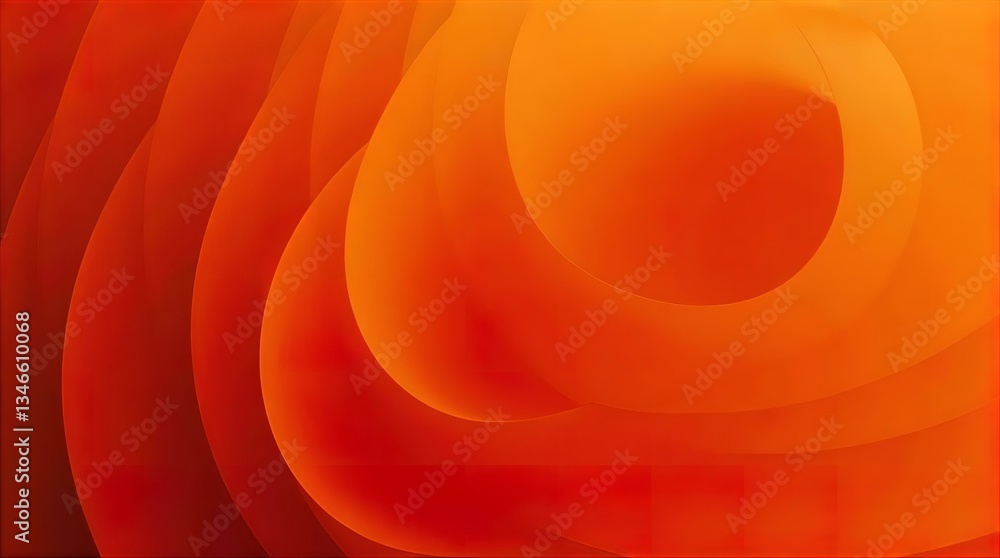 Aufkleber dynamic vibrant fluid abstract orange red wavy gradient layers texture smooth 3d modern art design w