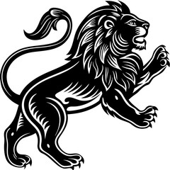 Jumping Lion Silhouette