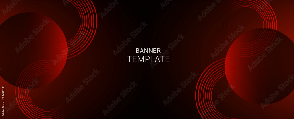 Wall mural abstract red background with circles