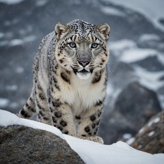 Obraz premium snow leopard portrait