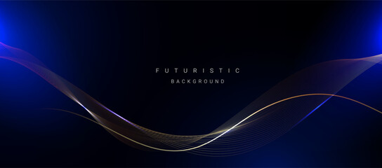 abstract stylish blue wave design dark background vector