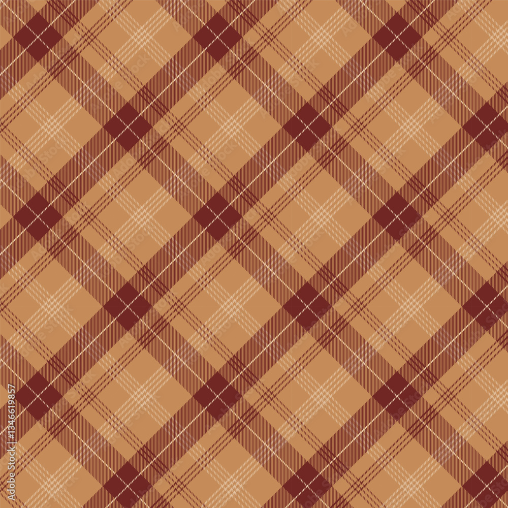 Poster plaid repeat pattern in brown.gingham checkered tartan seamless pattern.geometric graphic vector ill