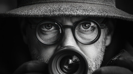 Skilled photographer capturing the perfect moment with a camera in a natural outdoor environment