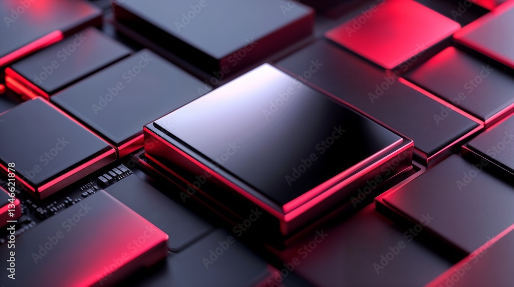 Poster futuristic ai microprocessor chipset – high-tech abstract circuit design