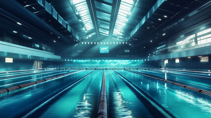 swimming pool with colorful background