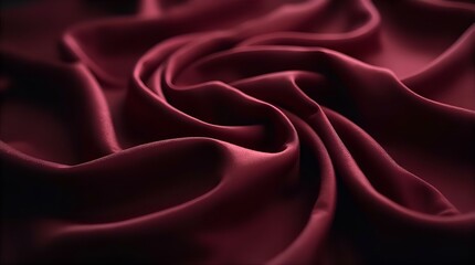 Obraz premium Luxurious Deep Red Satin Fabric Swirl Texture Close Up Photo
