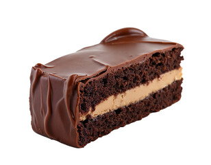 chocolate cake on white background