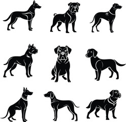 A premium of dog's silhouettes and vector set