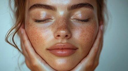 Woman engaged in virtual skincare consultation with 3d facial mapping technology for personalized beauty recommendations