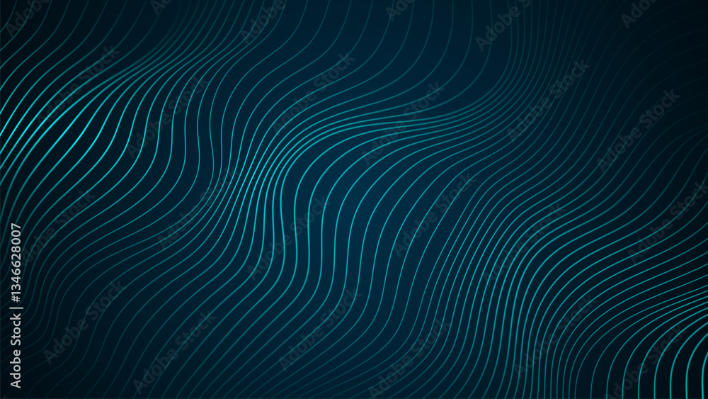 Poster the dark background is filled with neatly arranged wavy lines that are eye-catching.