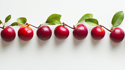 Nectarines on white background