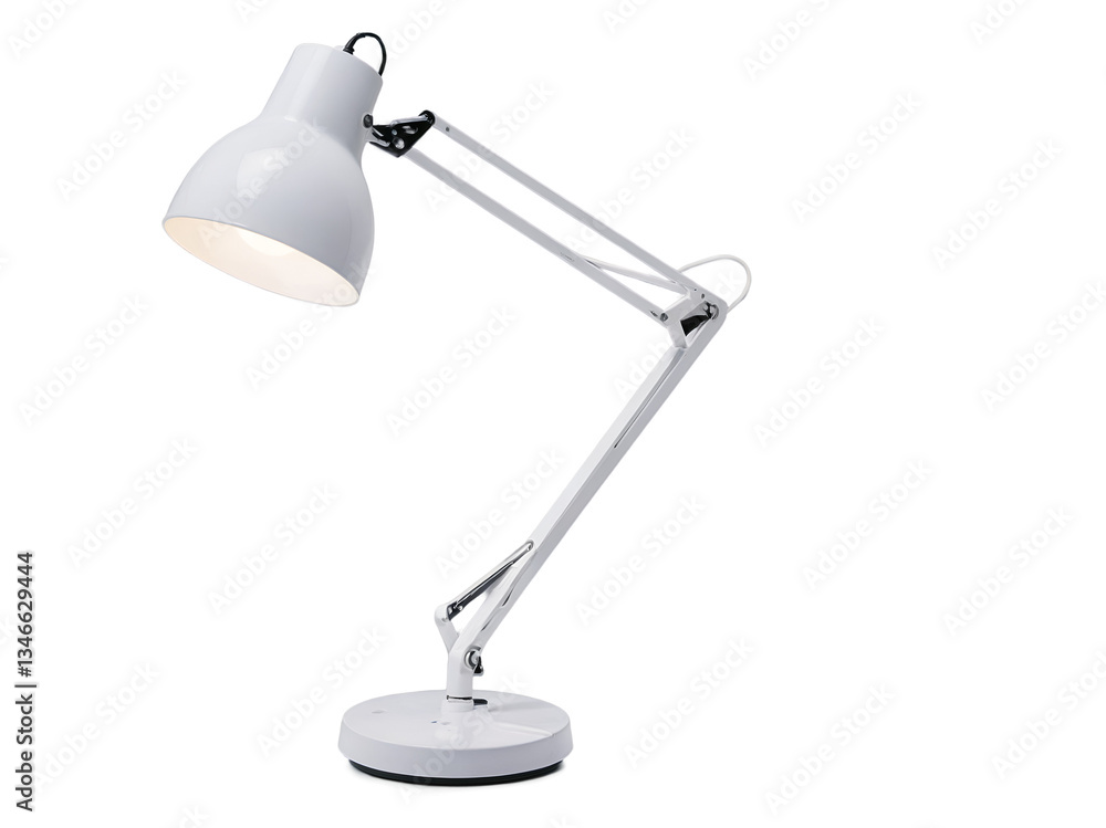 Poster elegant white adjustable desk lamp illuminating functionality and design