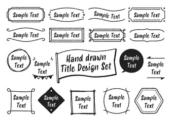 手描きの見出しデザインイラストセット	