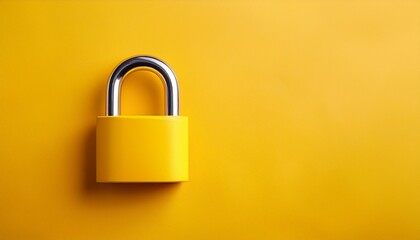 lock on yellow background