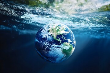 earth globe on black background