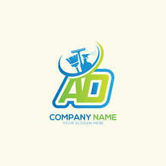 AD Letter Local Cleaning vector logo. Cleaning service logo vector