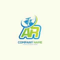 AR Letter Local Cleaning vector logo. Cleaning service logo vector