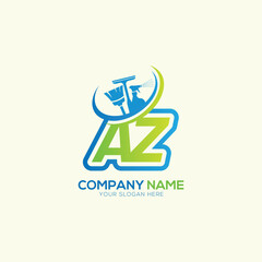 AZ Letter Local Cleaning vector logo. Cleaning service logo vector