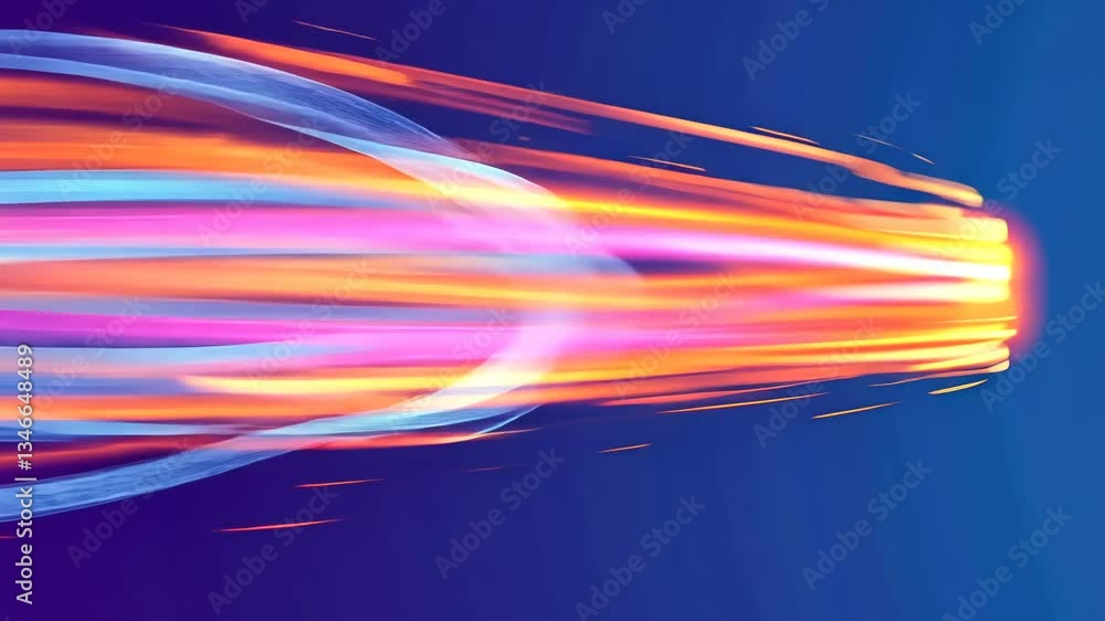 Poster colorful lights create dynamic motion effect in abstract digital animation sequence showcasing speed
