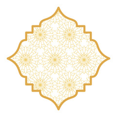 islamic golden frame seamless pattern