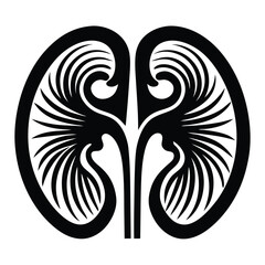 Obraz premium Kidney Icon kidneys icon. solid icon A pair of human kidney organs with ureters flat vector icon for apps and websites