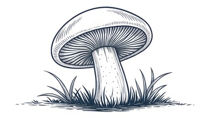  hand drawn mushroom outline illustration