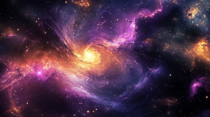 Obraz premium Vibrant Vibrant Cosmic Perspective Aura Stars Galaxies