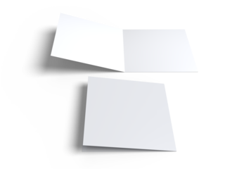 Open Leaflet or bi fold mockup. Blank template paper, wedding invitation, postcard, thank you card, notecards, note paper, greeting card, brochure or presentation your creative design work