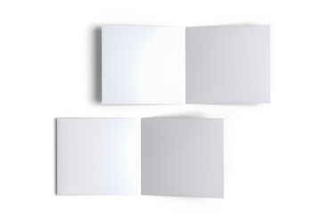 Open Leaflet or bi fold mockup. Blank template paper, wedding invitation, postcard, thank you card, notecards, note paper, greeting card, brochure or presentation your creative design work