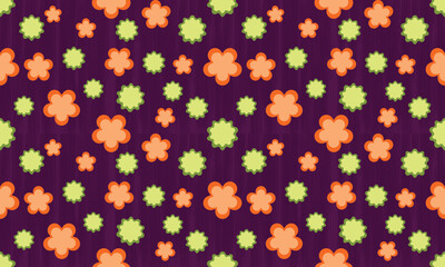 Seamless fabric pattern in the shape of a simple flower, beautiful pattern, vector, floral purple background