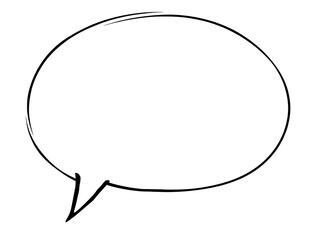 Abstract Speech Bubble with Round Frame - Editable Outline