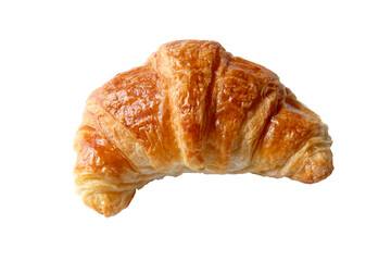  Croissant isolated on white background.