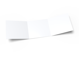 Open Leaflet or tri fold mockup. Blank vector template paper, wedding invitation, postcard, thank you card, notecards, note paper, greeting card, brochure or presentation your creative design work