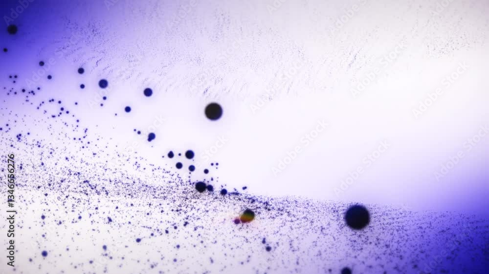Poster explore an engaging abstract display of colorful particles that dance and flow across a soft, textur