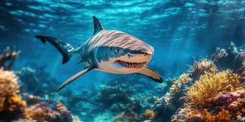 Naklejka premium Ocean Predator Banner