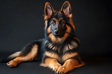 German Shepherd Puppy for Studio Portrait.