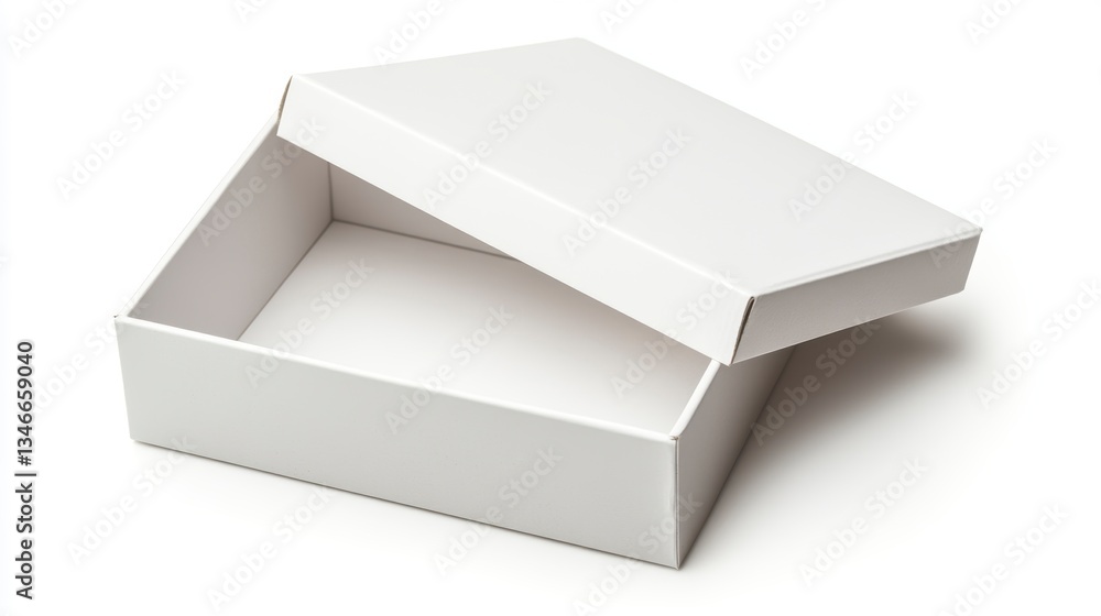 Poster empty white box open on white background. possible use packaging mockup