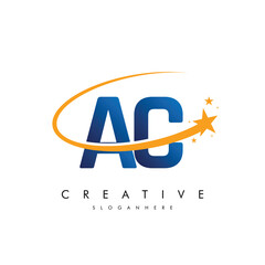 Letter AC CA Star Logo and icon Template vector illustration design