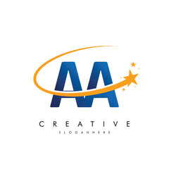 Letter A AA Star Logo and icon Template vector illustration design