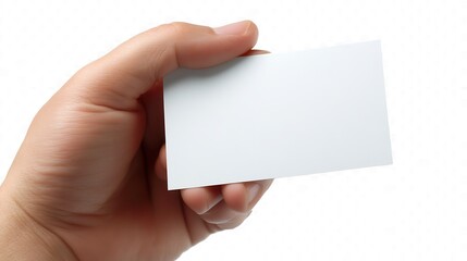 Obraz premium Hand Holding Blank Business Card.