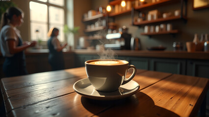cup of coffee on a table
