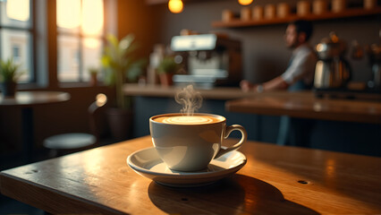 cup of coffee on a table