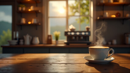 cup of coffee on a table