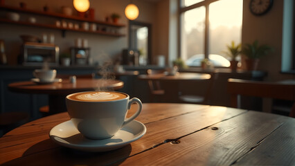 cup of coffee on a table
