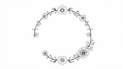 Obraz premium Elegant Floral Wreath Design for a Stylish Invitation