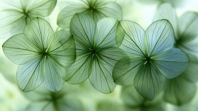 Translucent Hydrangea Petals, Close-up, Soft Light, Floral Background, Design