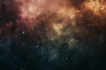 Naklejka premium Vast cosmic landscape showcasing swirling clouds of gas and stars in deep space with rich colors during a serene infinite moment